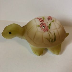 Burmese Fenton Glass Turtle